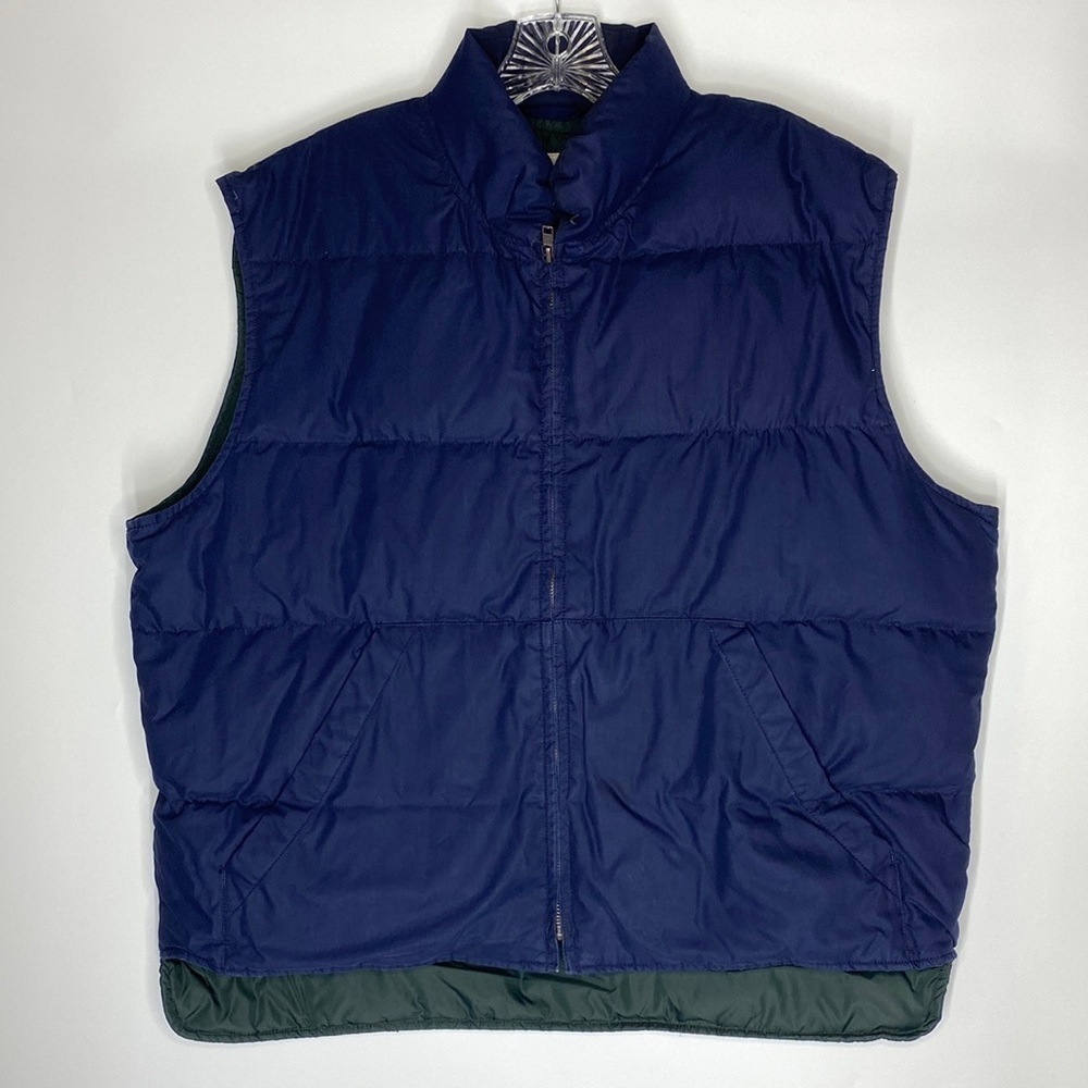 Vintage Eddie Bauer Navy Blue Down Puffer Puffy Vest Size Large Men's